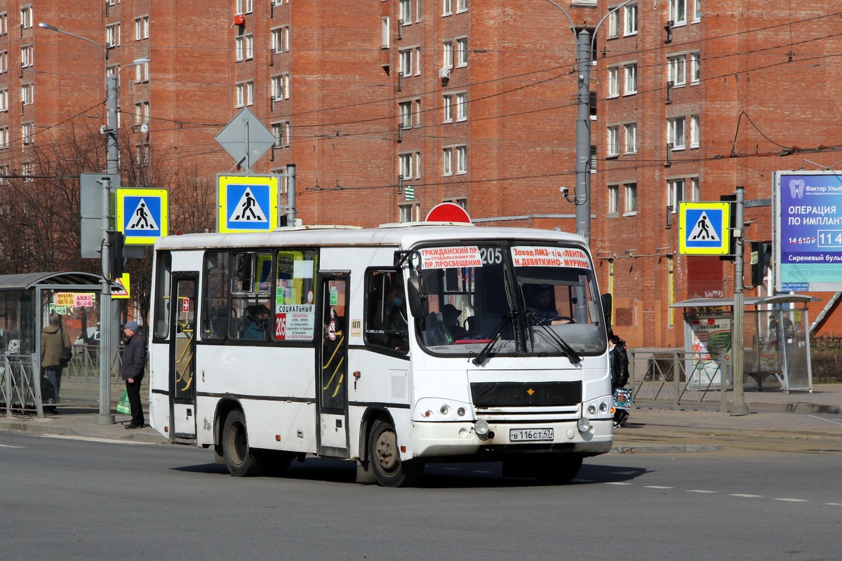 Ленинградская область, ПАЗ-320402-05 № В 116 СТ 47