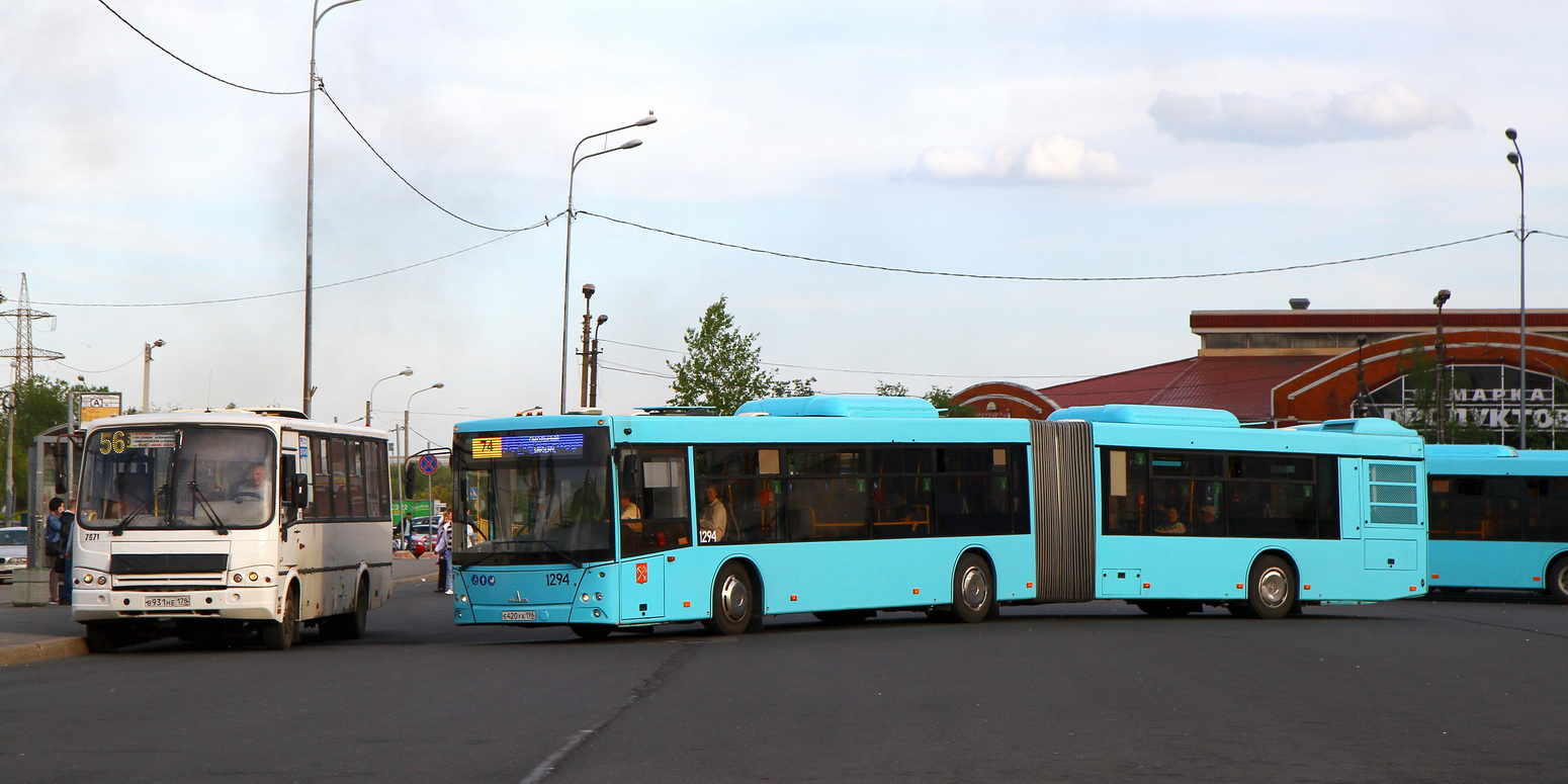 Санкт-Петербург, ПАЗ-320412-05 № 7871; Санкт-Петербург, МАЗ-216.066 № 1294