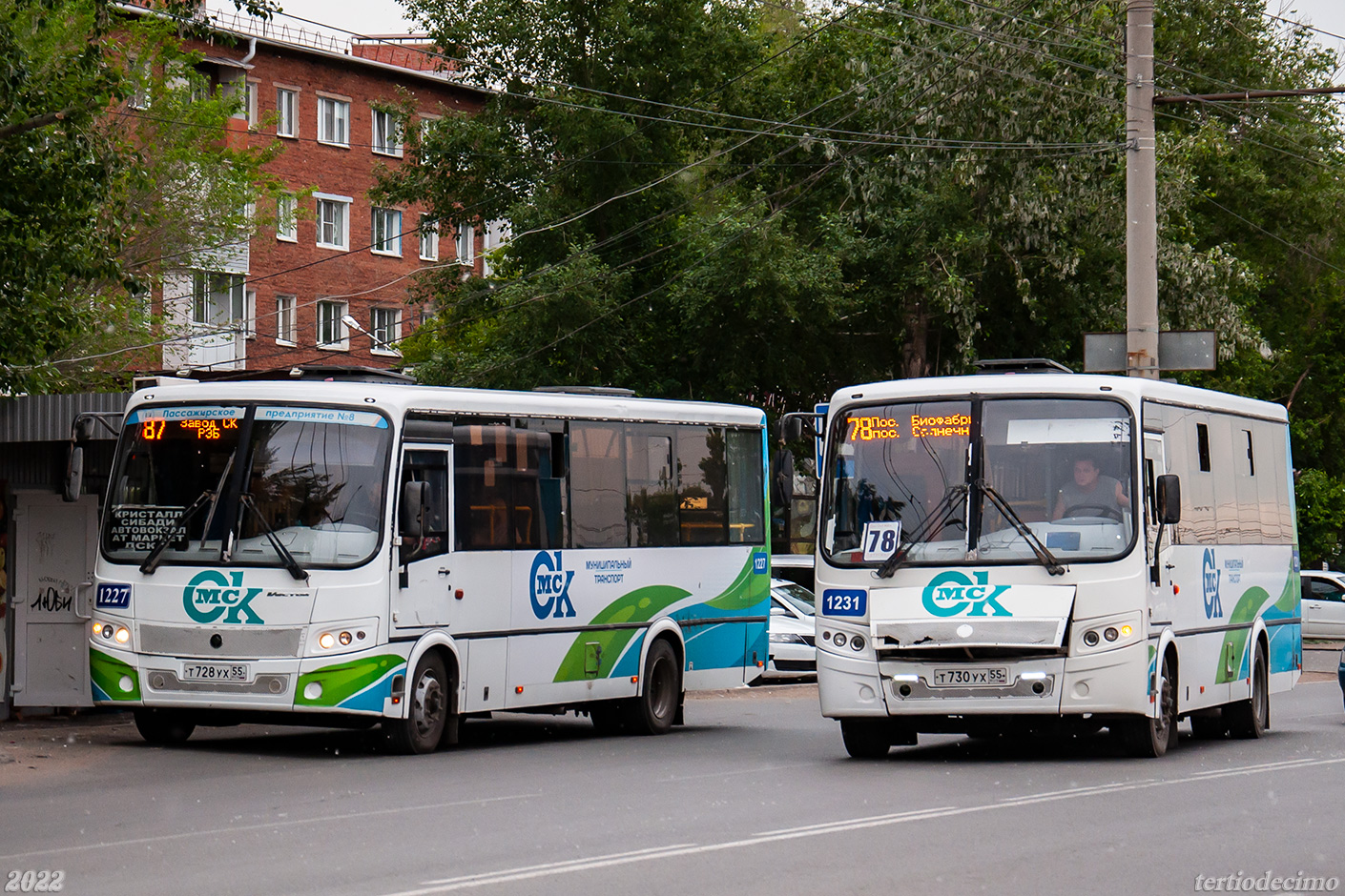 Omsk region, PAZ-320414-04 "Vektor" (1-2) # 1227; Omsk region, PAZ-320414-04 "Vektor" (1-2) # 1231