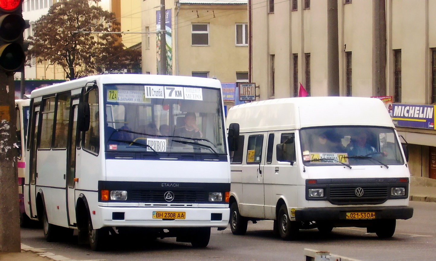 Одесская область, БАЗ-А079.14 "Подснежник" № BH 2308 AA; Одесская область, Volkswagen LT28 № 021-53 ОА