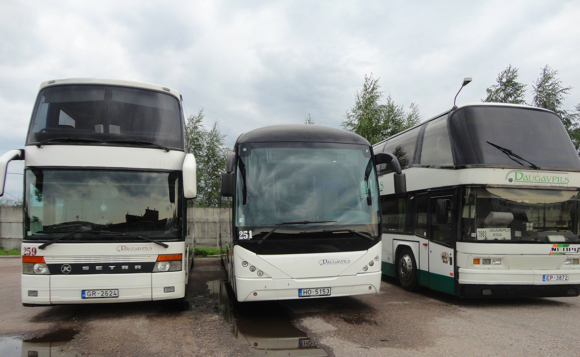 Łotwa — Bus depot and company territories