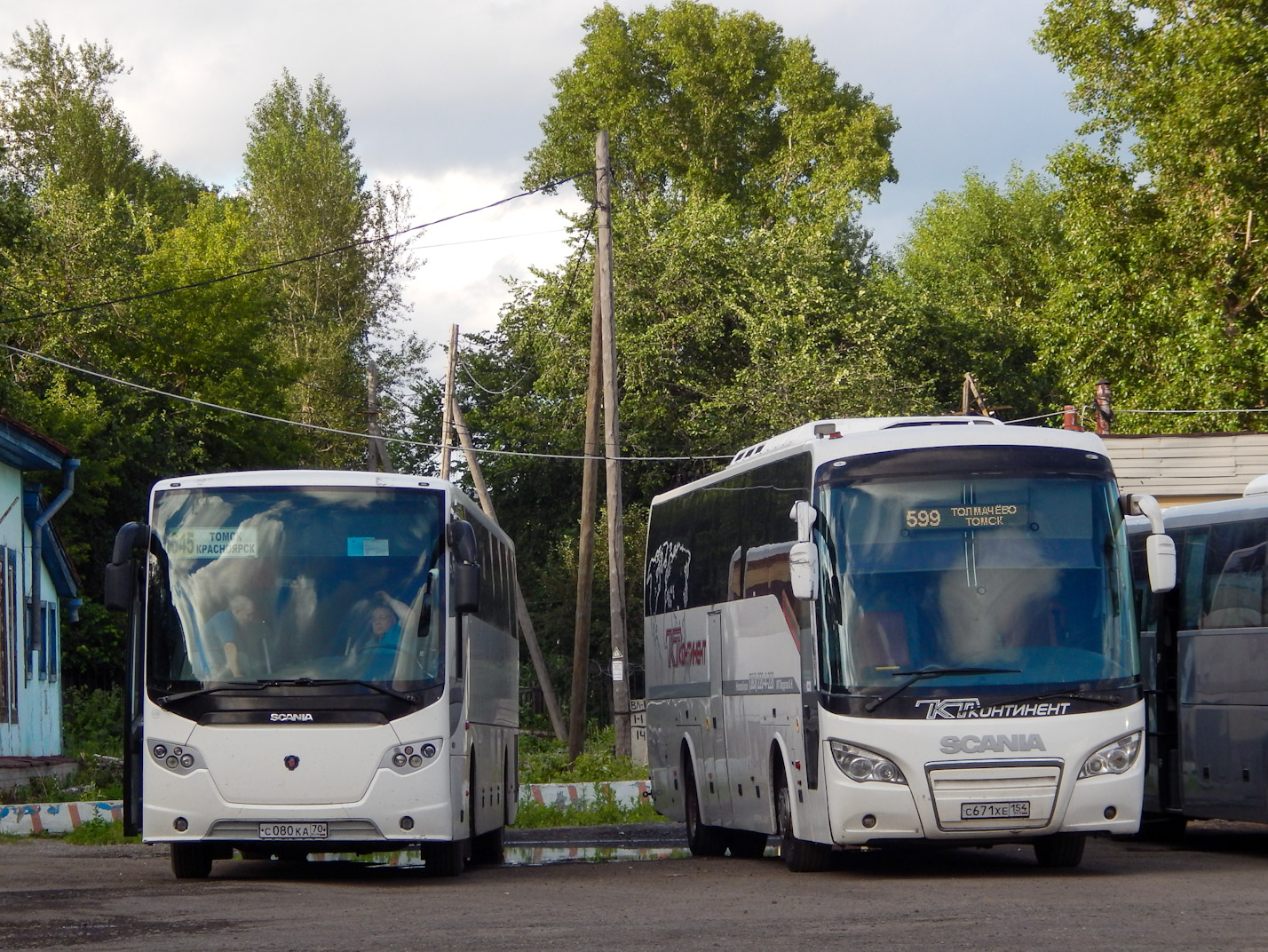 Томская область, Scania OmniExpress 340 № С 080 КА 70; Новосибирская область, Higer A80 № С 671 ХЕ 154