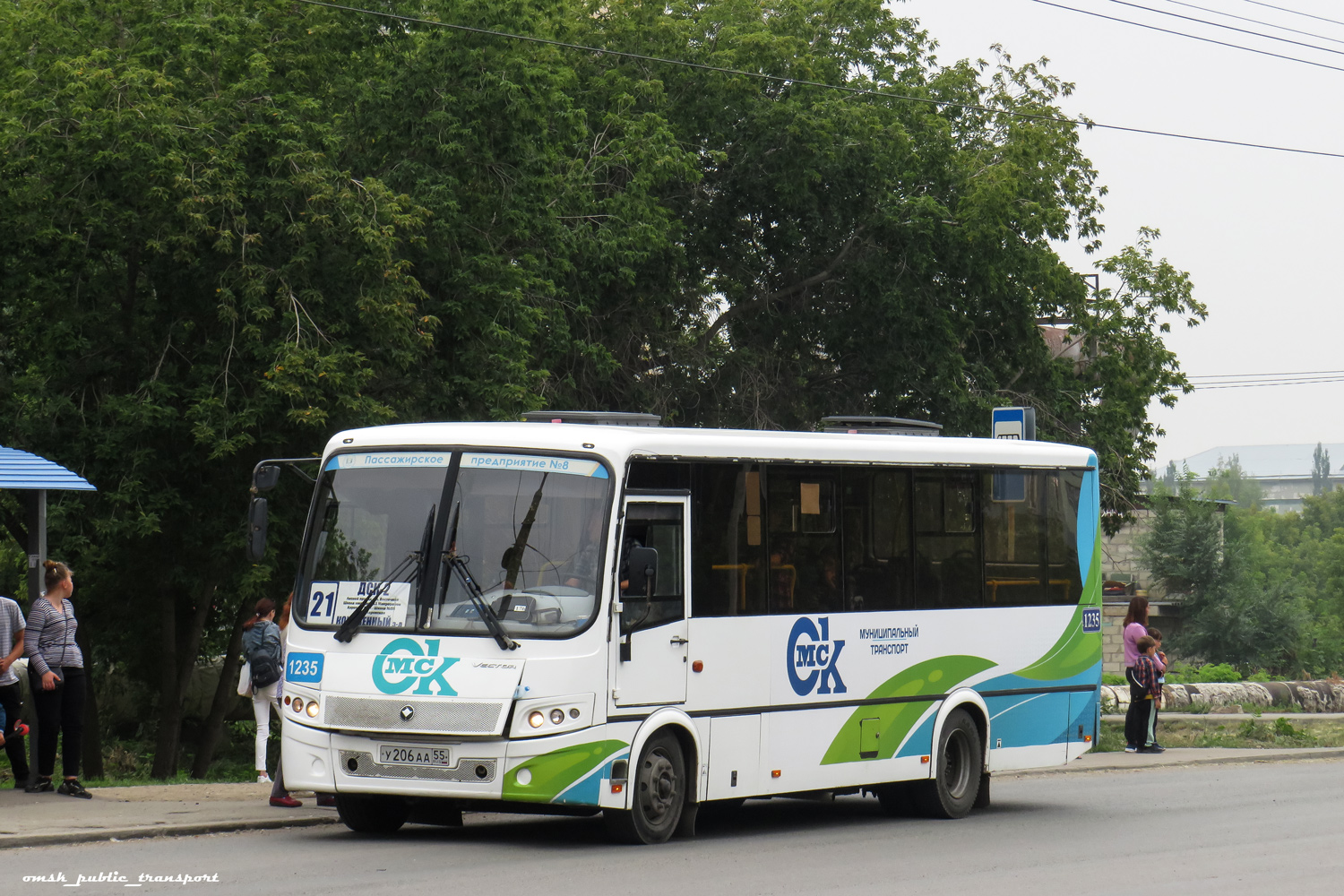 Omsk region, PAZ-320414-04 "Vektor" (1-2) Nr. 1235