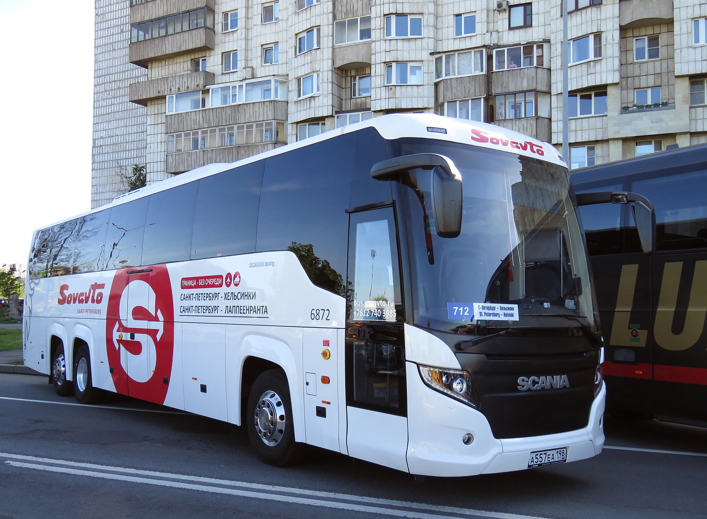 Sankt Petersburg, Scania Touring HD 13.7 Nr 6872; Sankt Petersburg — IV St.Petersburg Retro Transport Parade, May 26, 2018
