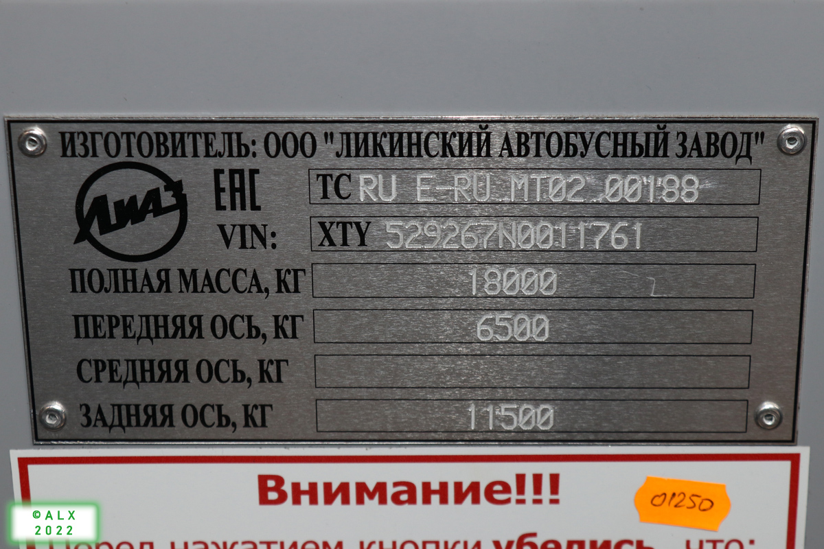 Воронежская область, ЛиАЗ-5292.67 (CNG) № 01250