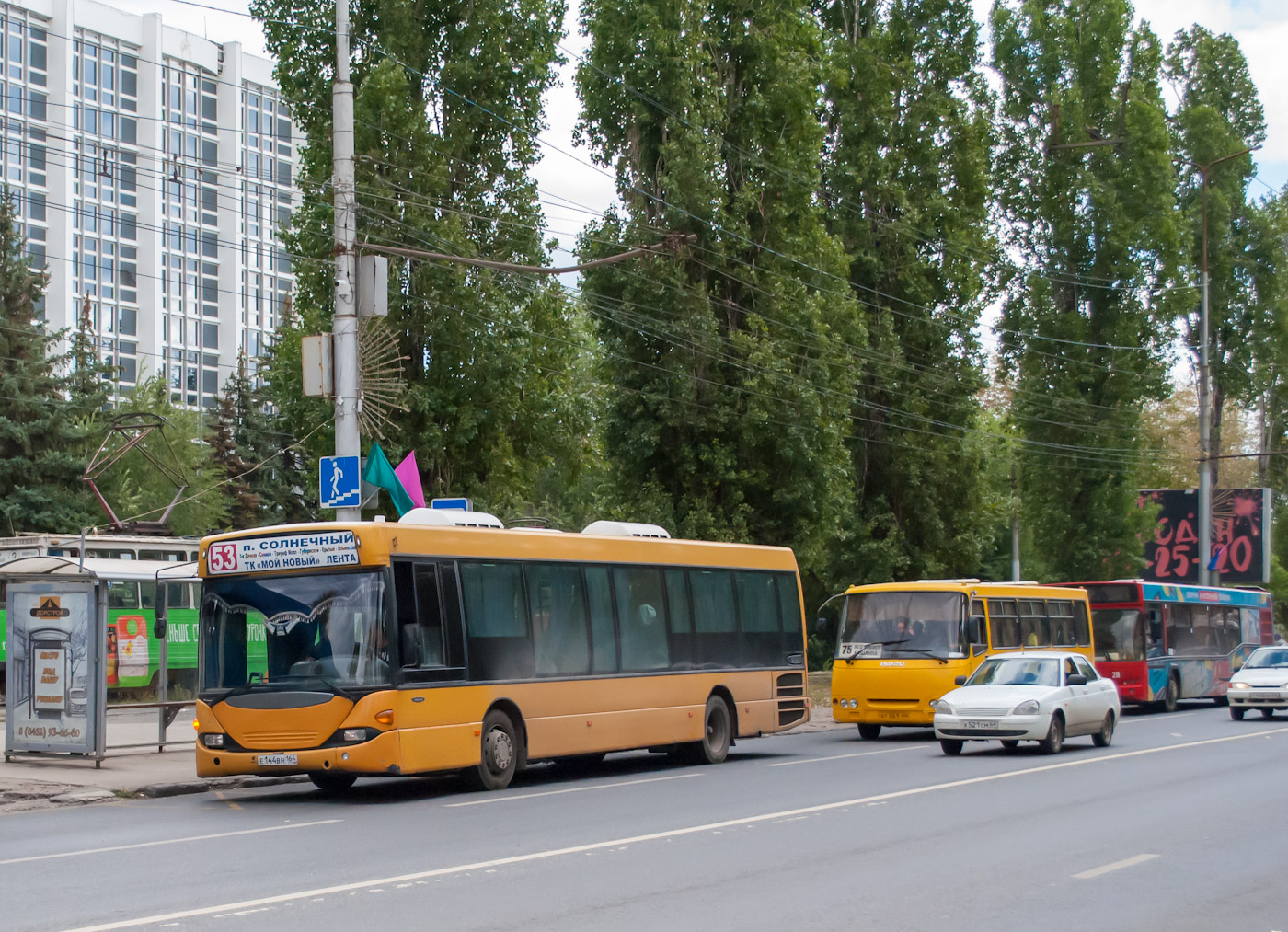 Саратовская область, Scania OmniLink I № Е 144 ВН 164; Саратовская область, МАЗ-103.465 № Е 487 АР 164