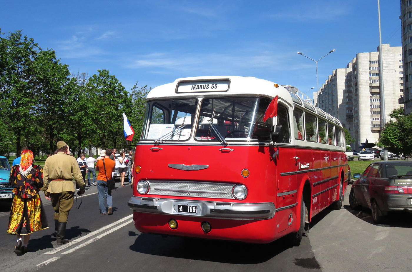 Estija, Ikarus  55.52 Nr. A 188; Sankt Peterburgas — IV St.Petersburg Retro Transport Parade, May 26, 2018