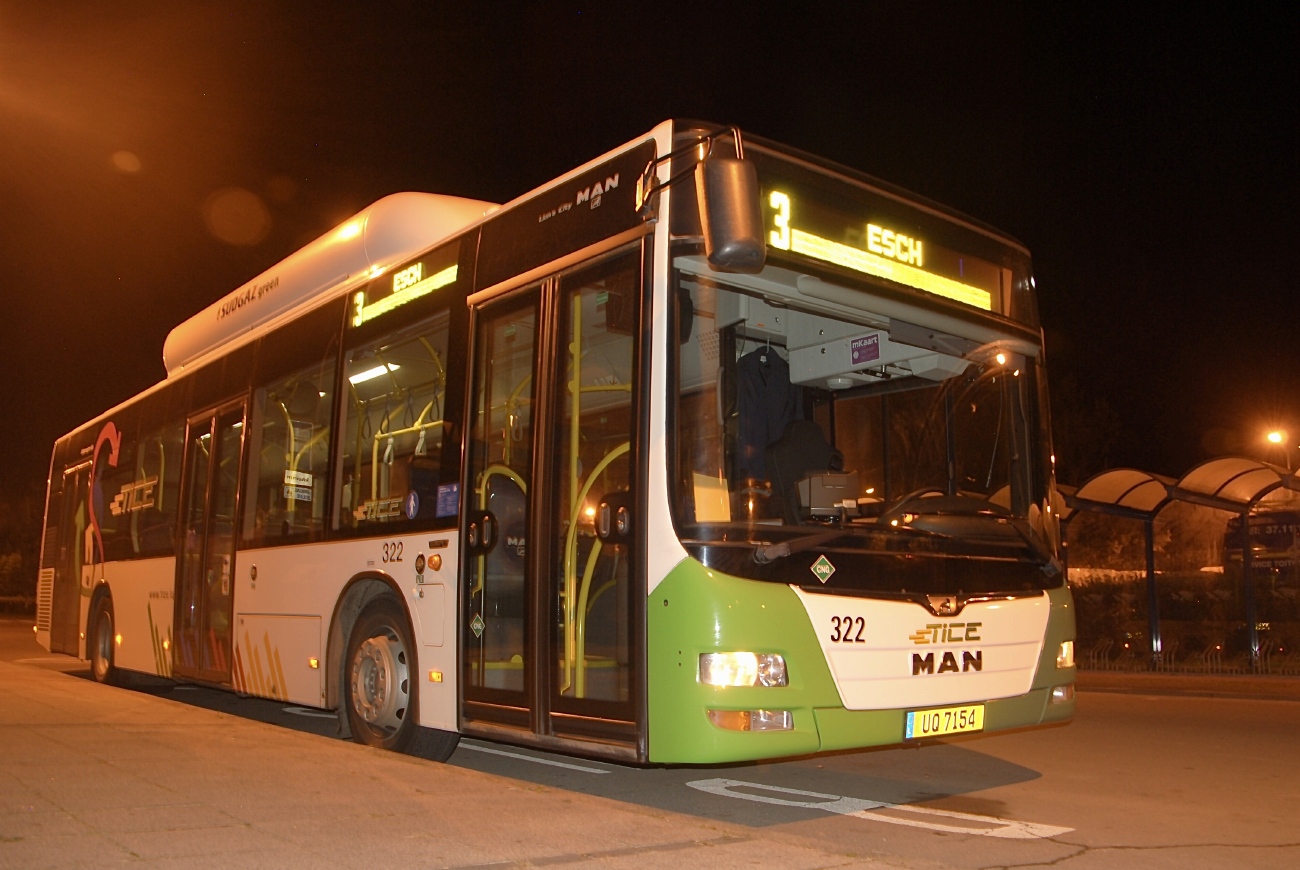 Люксембург, MAN A21 Lion's City NL313 CNG № 322