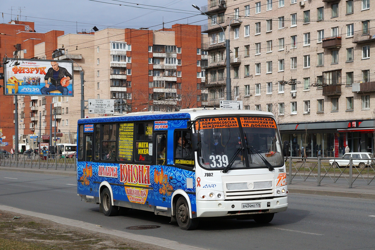 Санкт-Петербург, ПАЗ-320412-05 № 7802