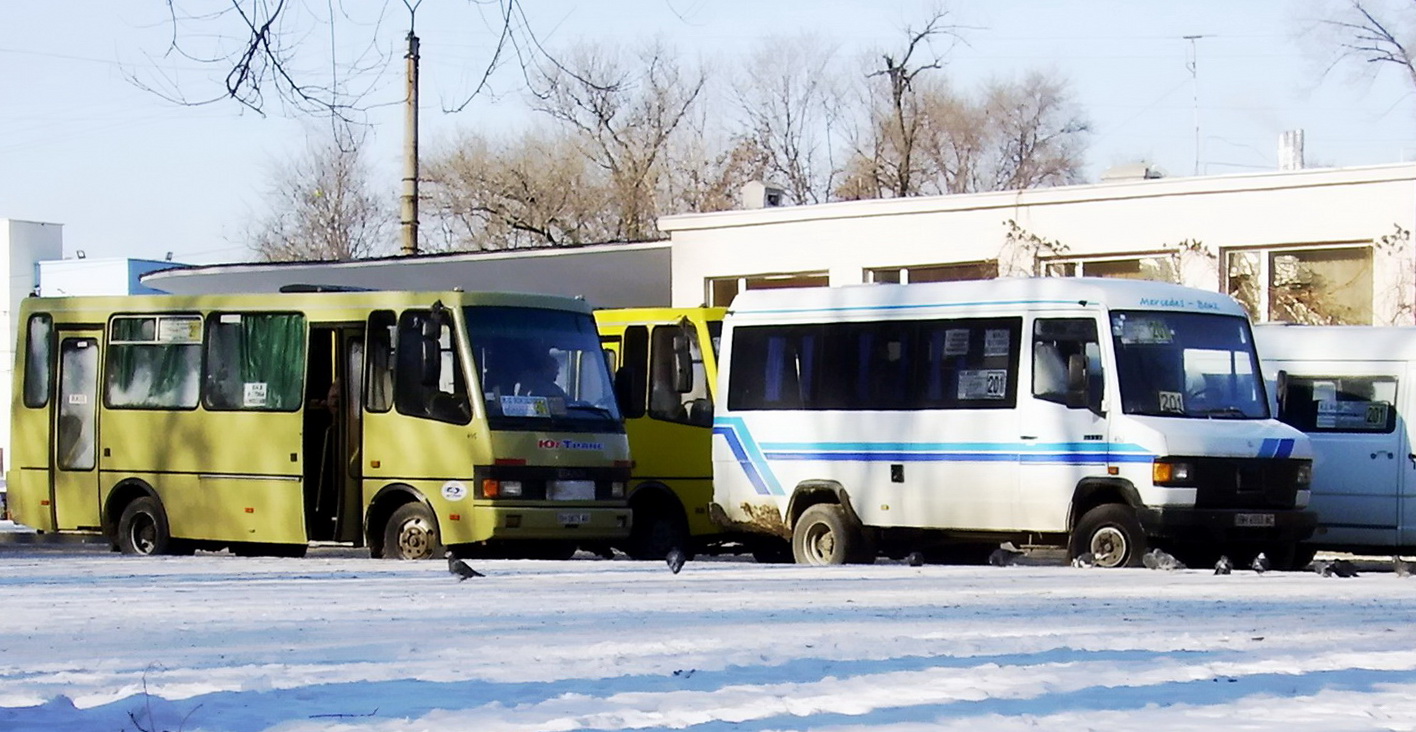 Одесская область, БАЗ-А079.04 "Эталон" № 406; Одесская область, Mercedes-Benz T2 611D № 403