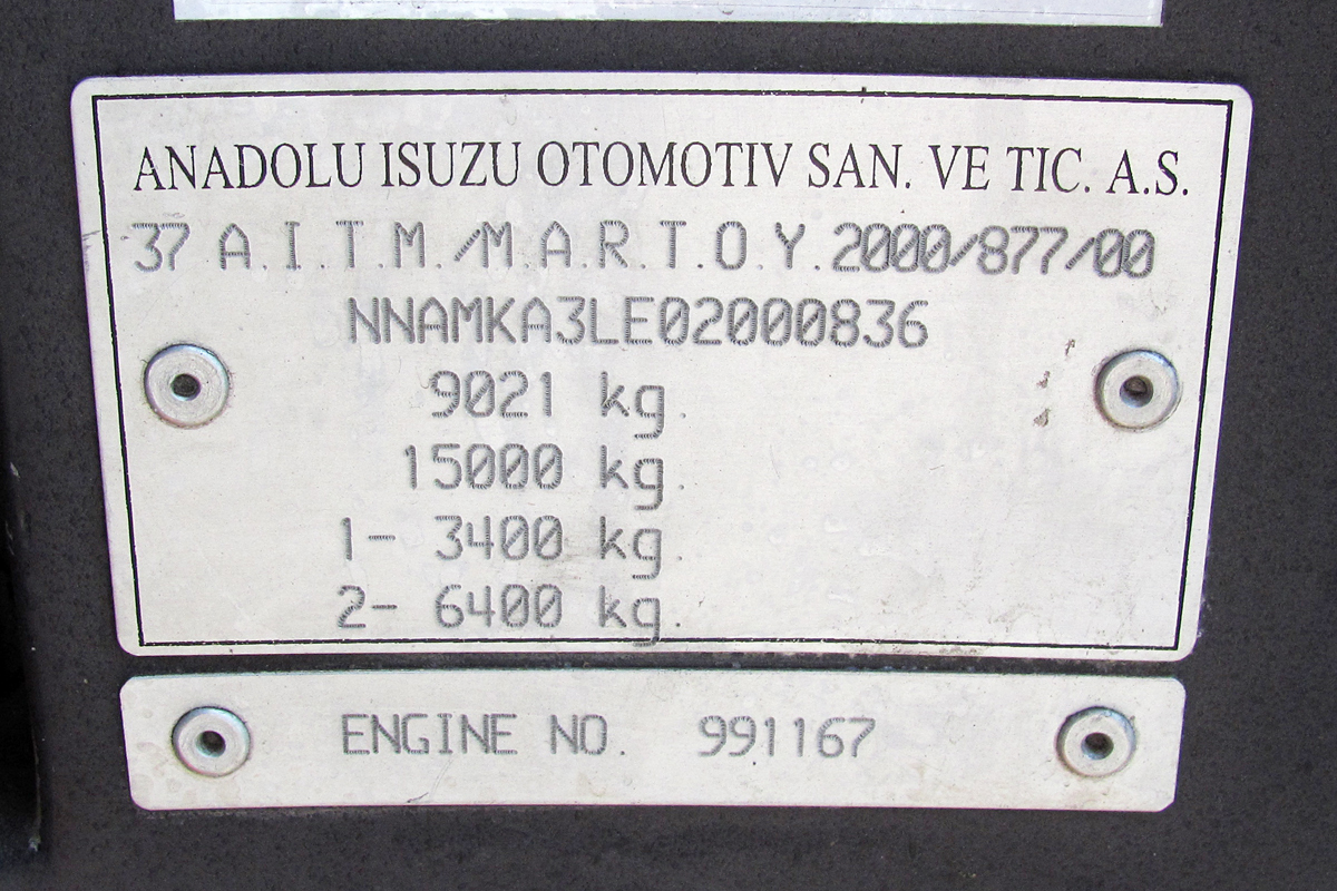 Obwód dniepropetrowski, Anadolu Isuzu Turquoise Nr AE 5084 AA