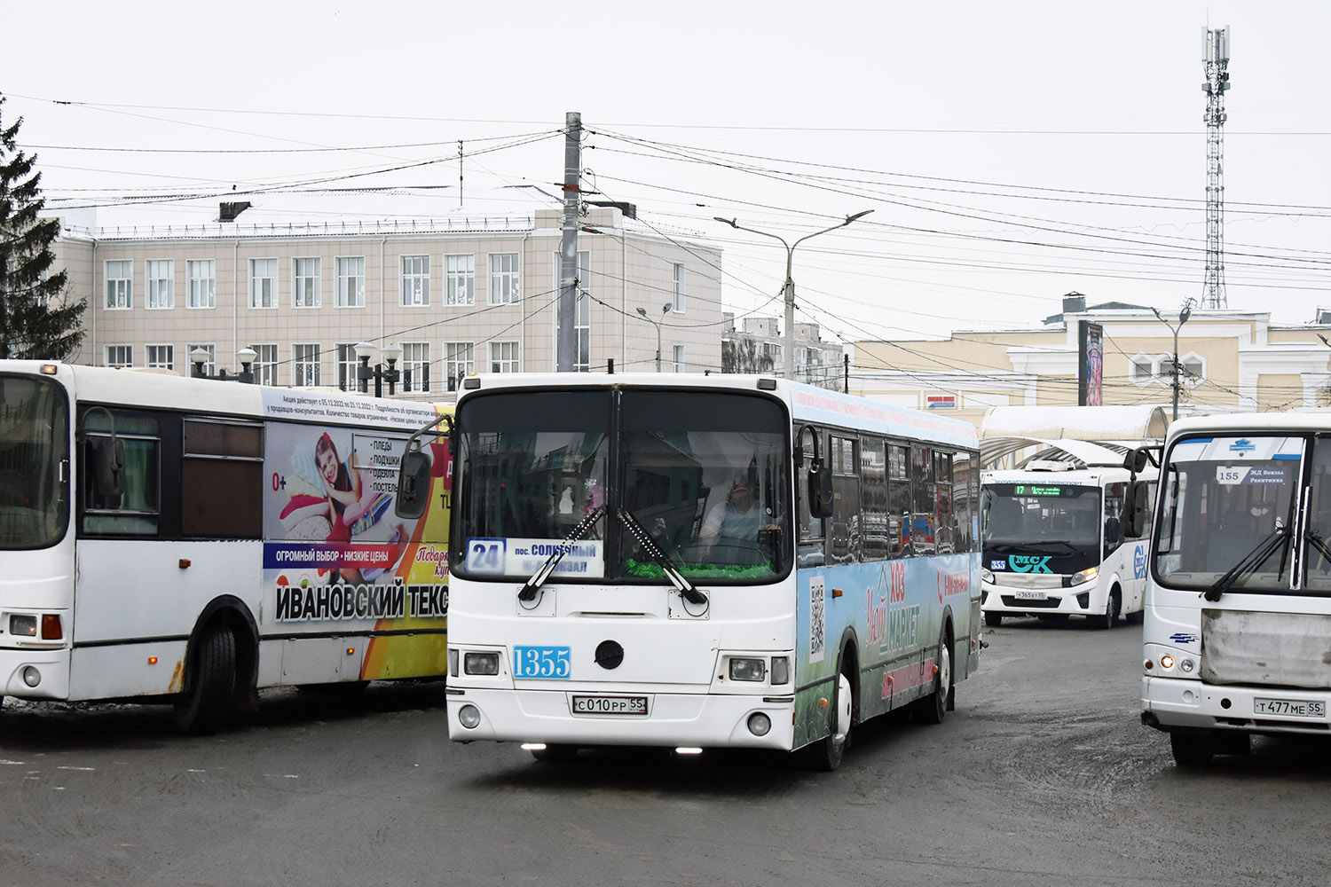 Omsk region, LiAZ-5256.53 Nr. 1355; Omsk region — Bus stops