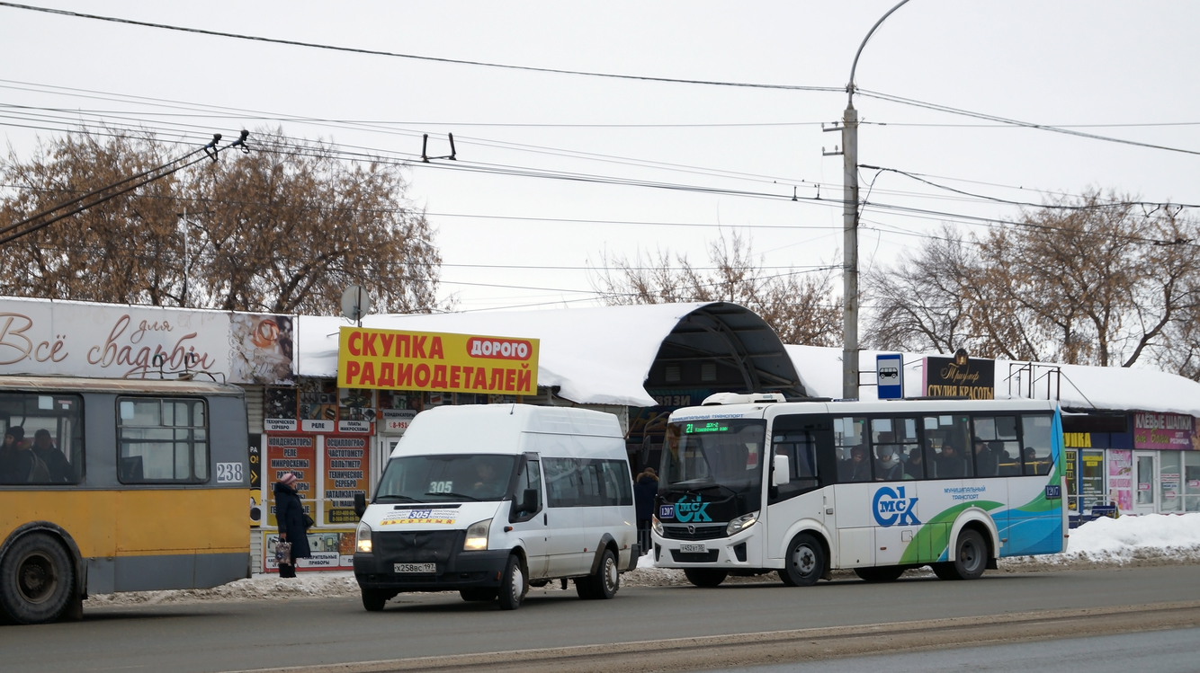 Omsk region, Nizhegorodets-222702 (Ford Transit) # Х 258 ВС 197; Omsk region, PAZ-320435-04 "Vector Next" # 1207