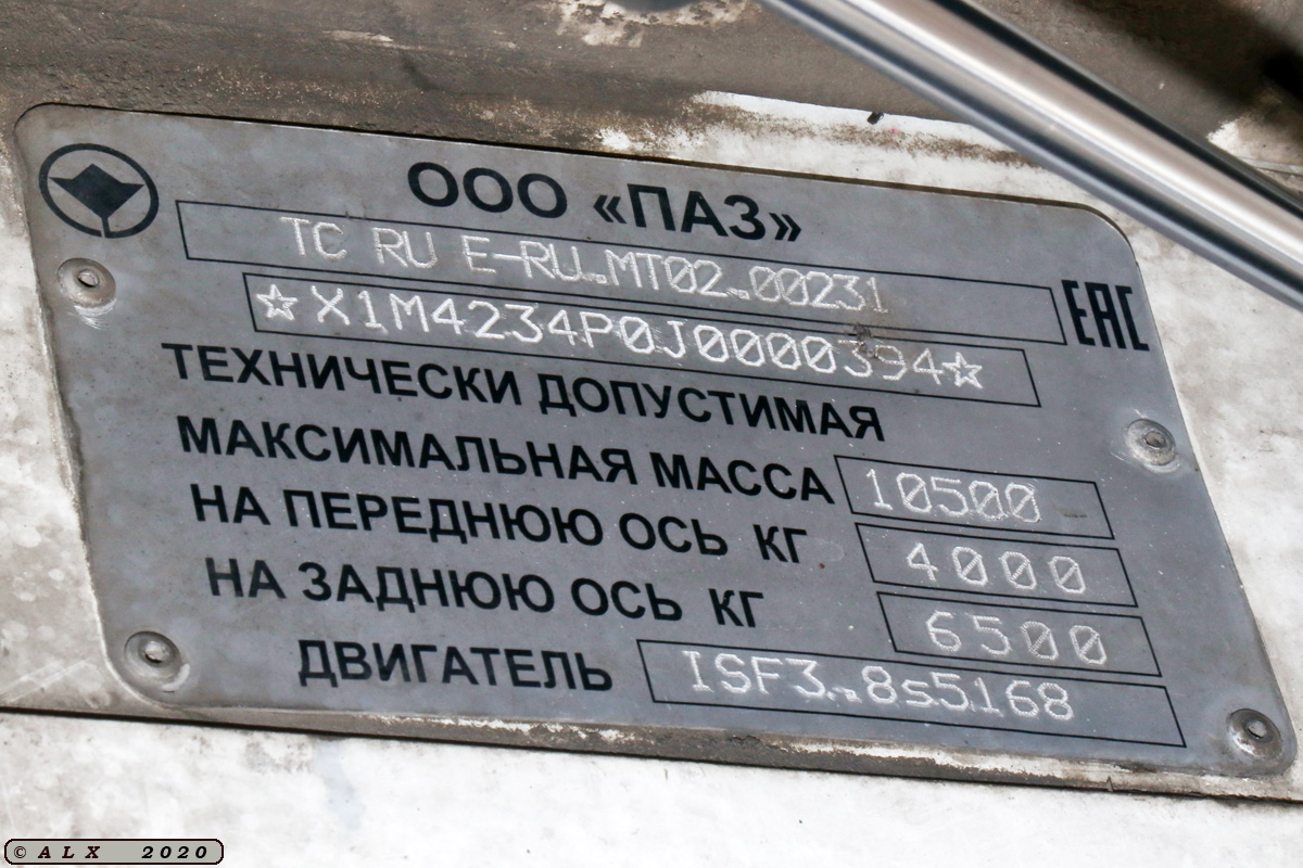 Воронежская область, ПАЗ-4234-05 № О 190 ВВ 136