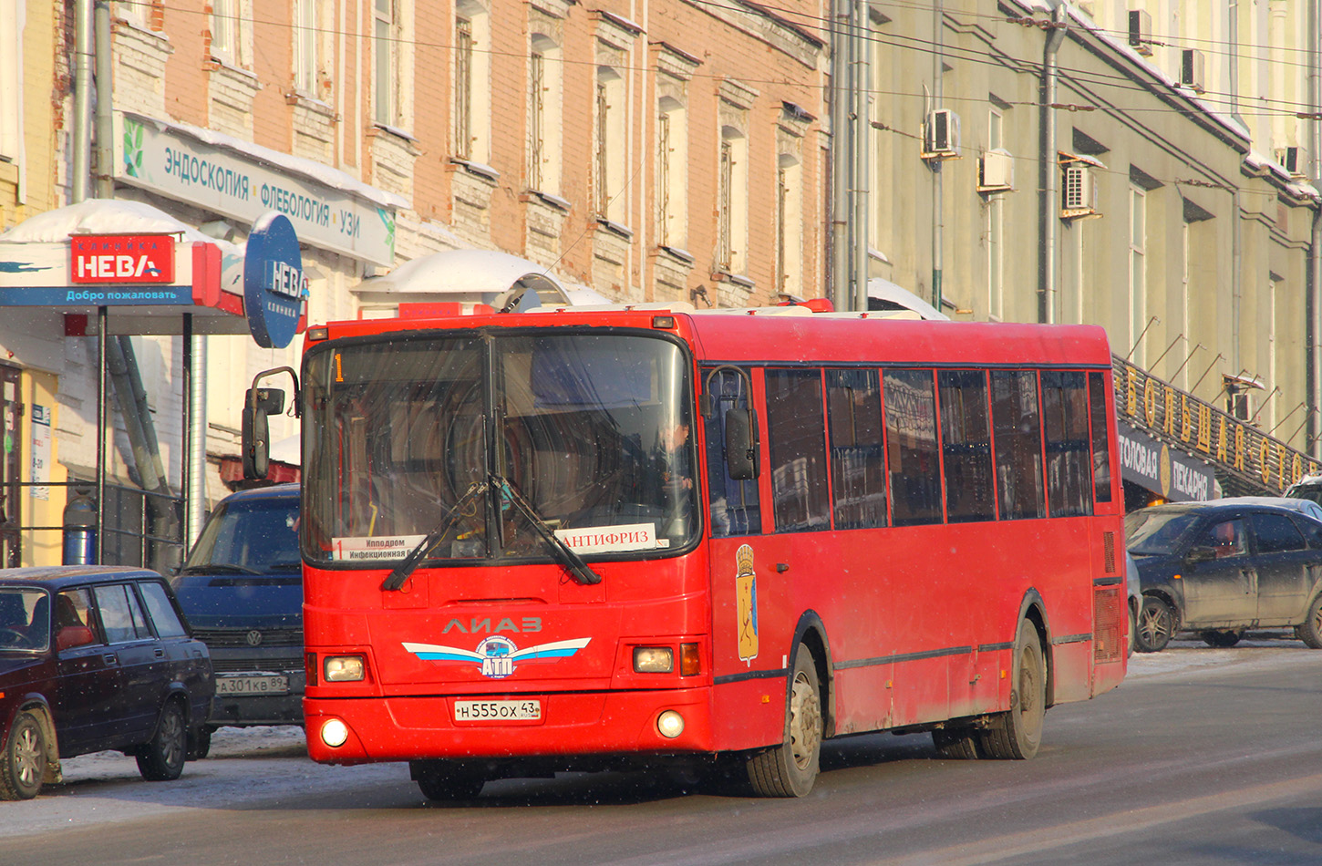 Kirov region, LiAZ-5293.54 Nr. Н 555 ОХ 43