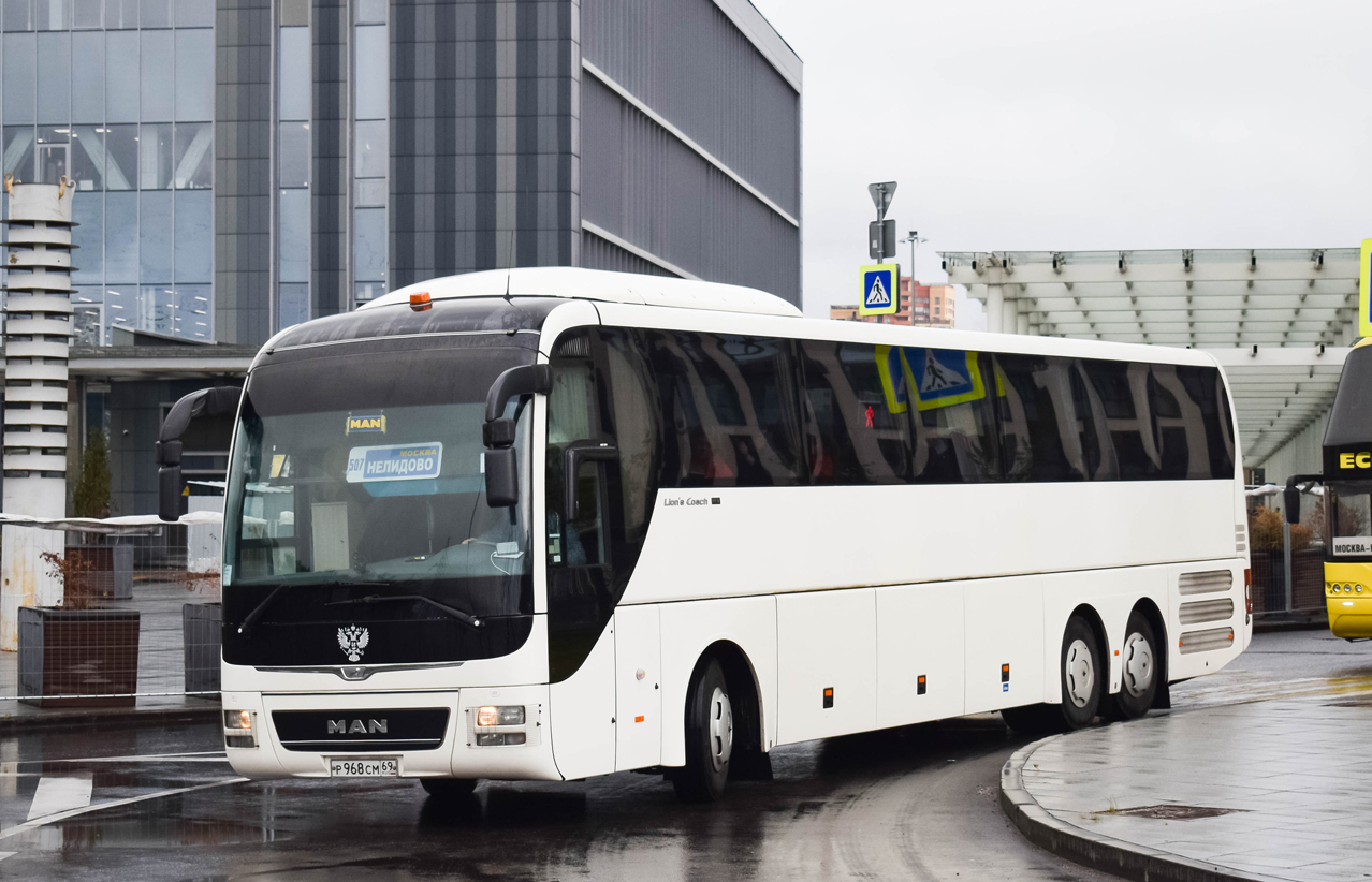 Тверская область, MAN R08 Lion's Coach L RHC444 L № Р 968 СМ 69