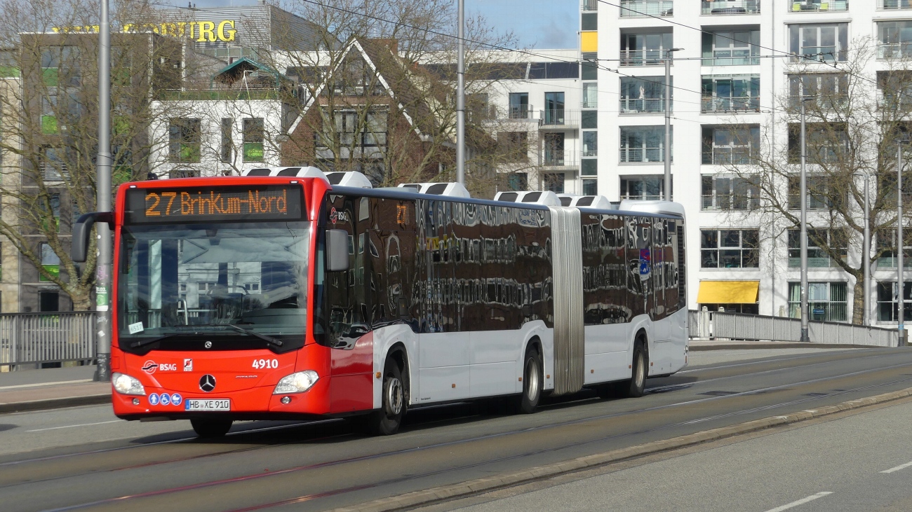 Бремен, Mercedes-Benz Citaro C2 G hybrid № 4910