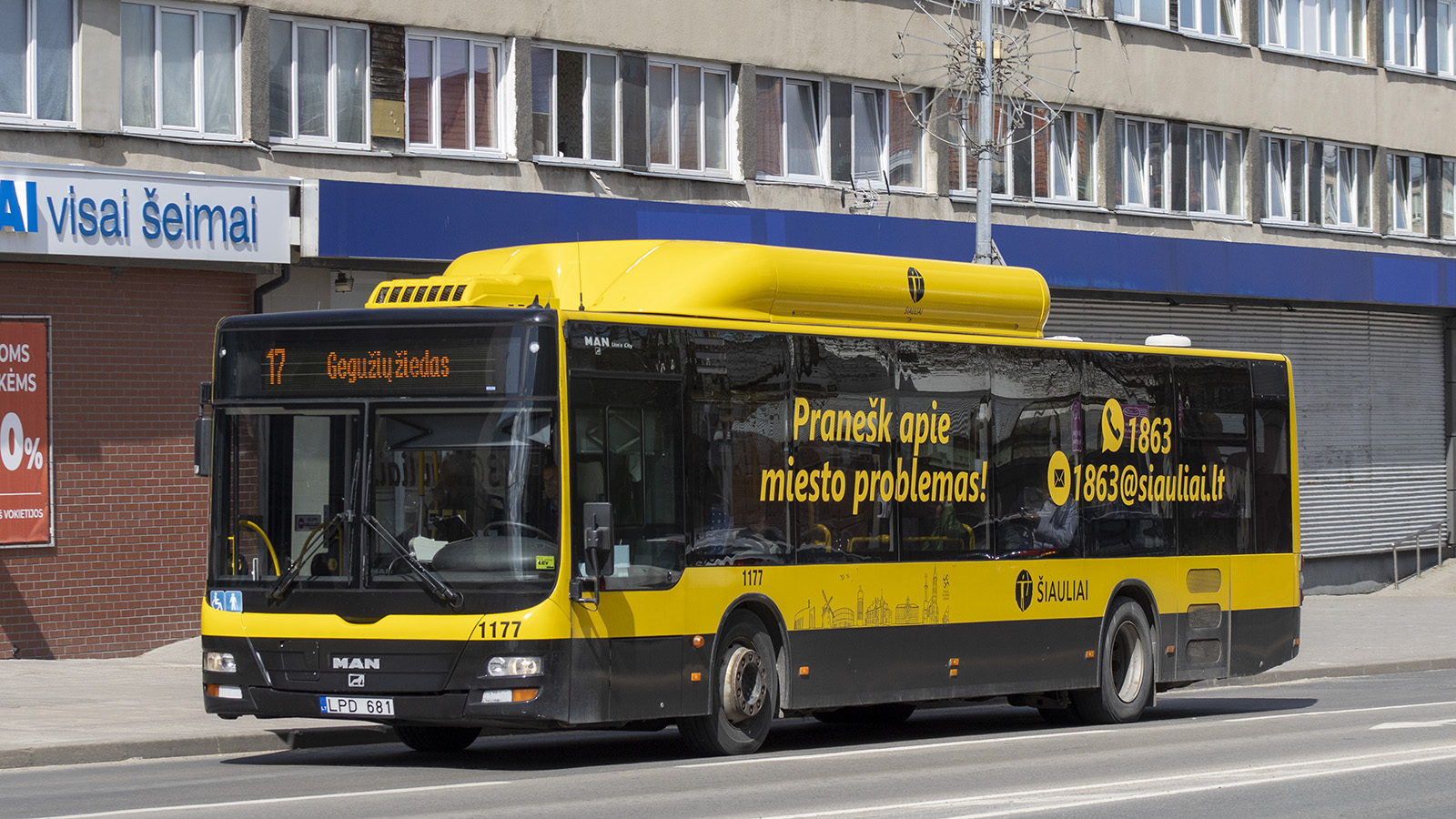 Литва, MAN A21 Lion's City NL243 CNG № 1177