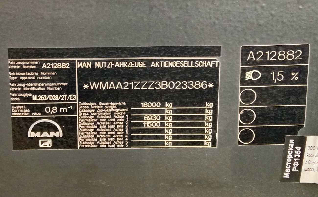 Пензенская область, MAN A21 NL263 № А 205 УК 159