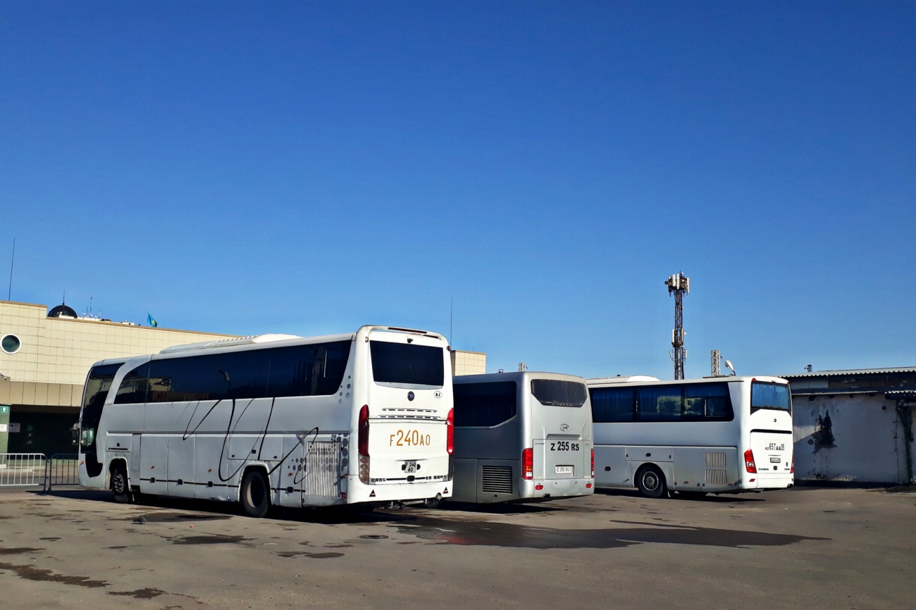 East Kazakhstan province, Foton BJ6129 Nr. F 240 AO; Astana, Hyundai Universe Xpress Noble Nr. Z 255 RS; Almaty region, Yutong ZK6122H9 Nr. 657 AA 05