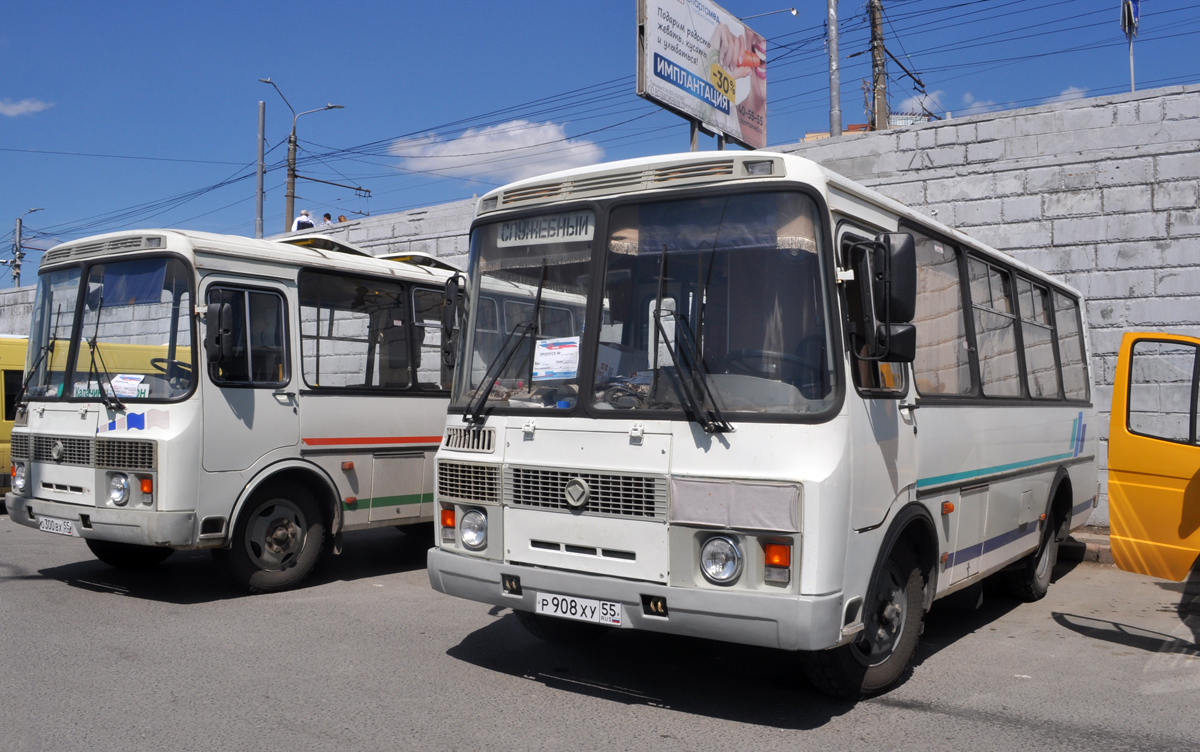 Омская область, ПАЗ-32053 № Р 908 ХУ 55