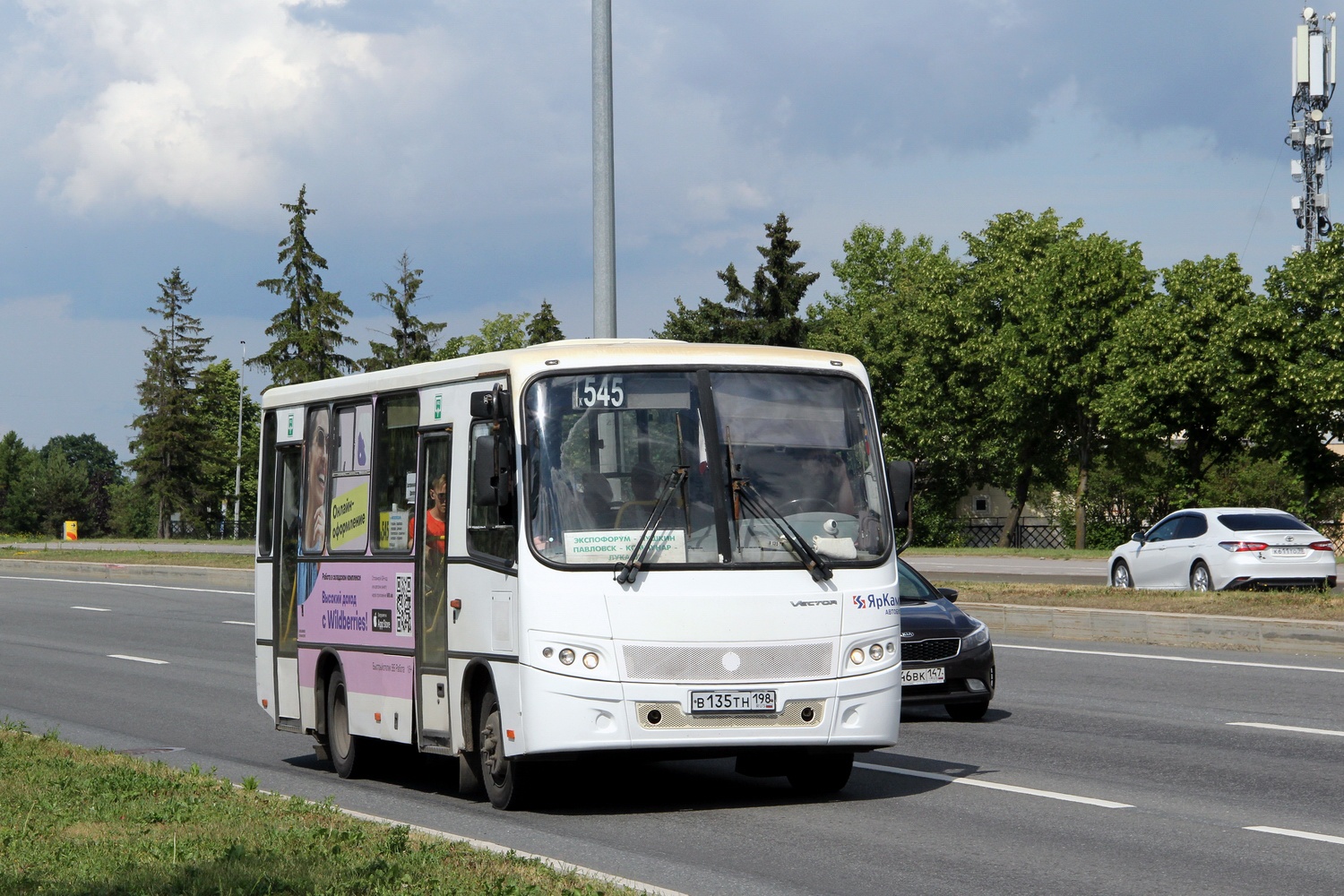 Sanktpēterburga, PAZ-320402-05 "Vector" № В 135 ТН 198