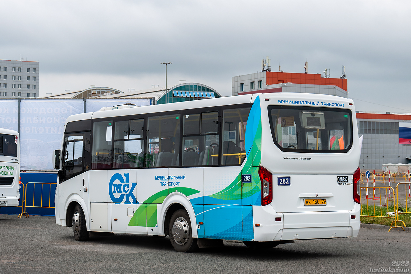 Omsk region, PAZ-320435-04 "Vector Next" # 282; Omsk region — 11.08.2023 — XXIV City competition of professional skills of bus drivers
