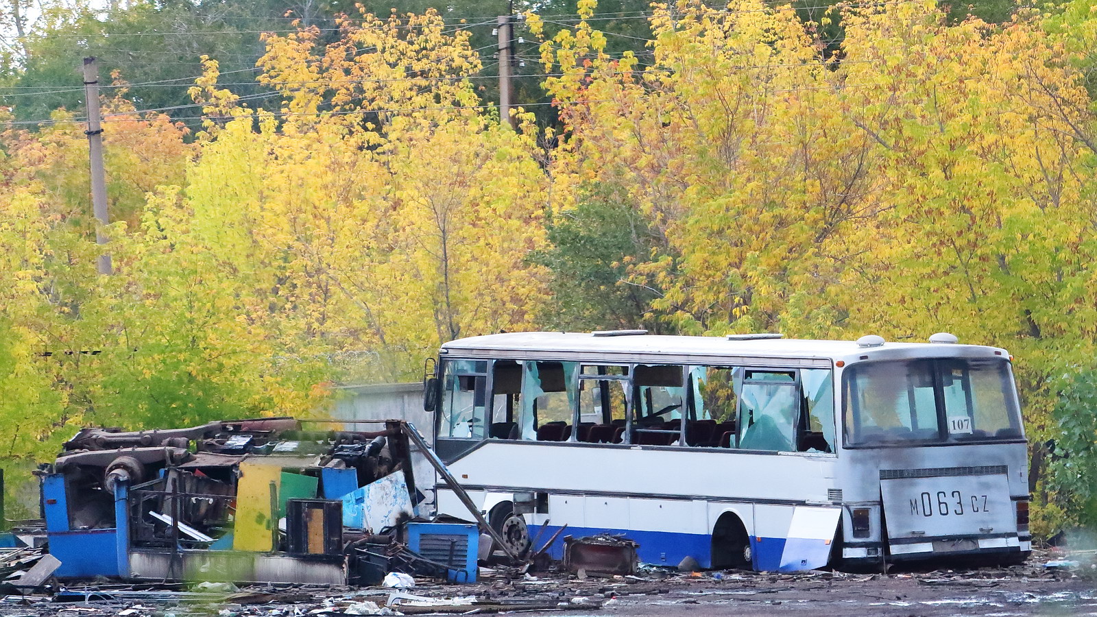 Karagandy province, Mercedes-Benz O405 Nr. M 536 CL; Karagandy province, Setra S215UL Nr. M 063 CZ; Karagandy province — BUS Park