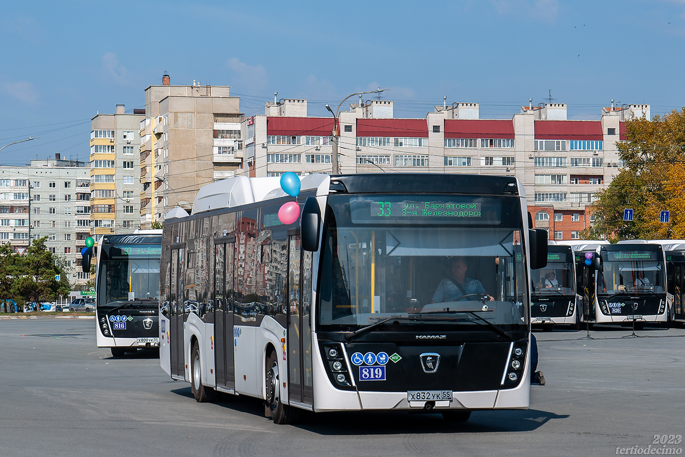 Omsk region, NefAZ-5299-40-57 (CNG) № 819; Omsk region — 26.09.2023 — NefAZ-5299-40-57 buses presentation