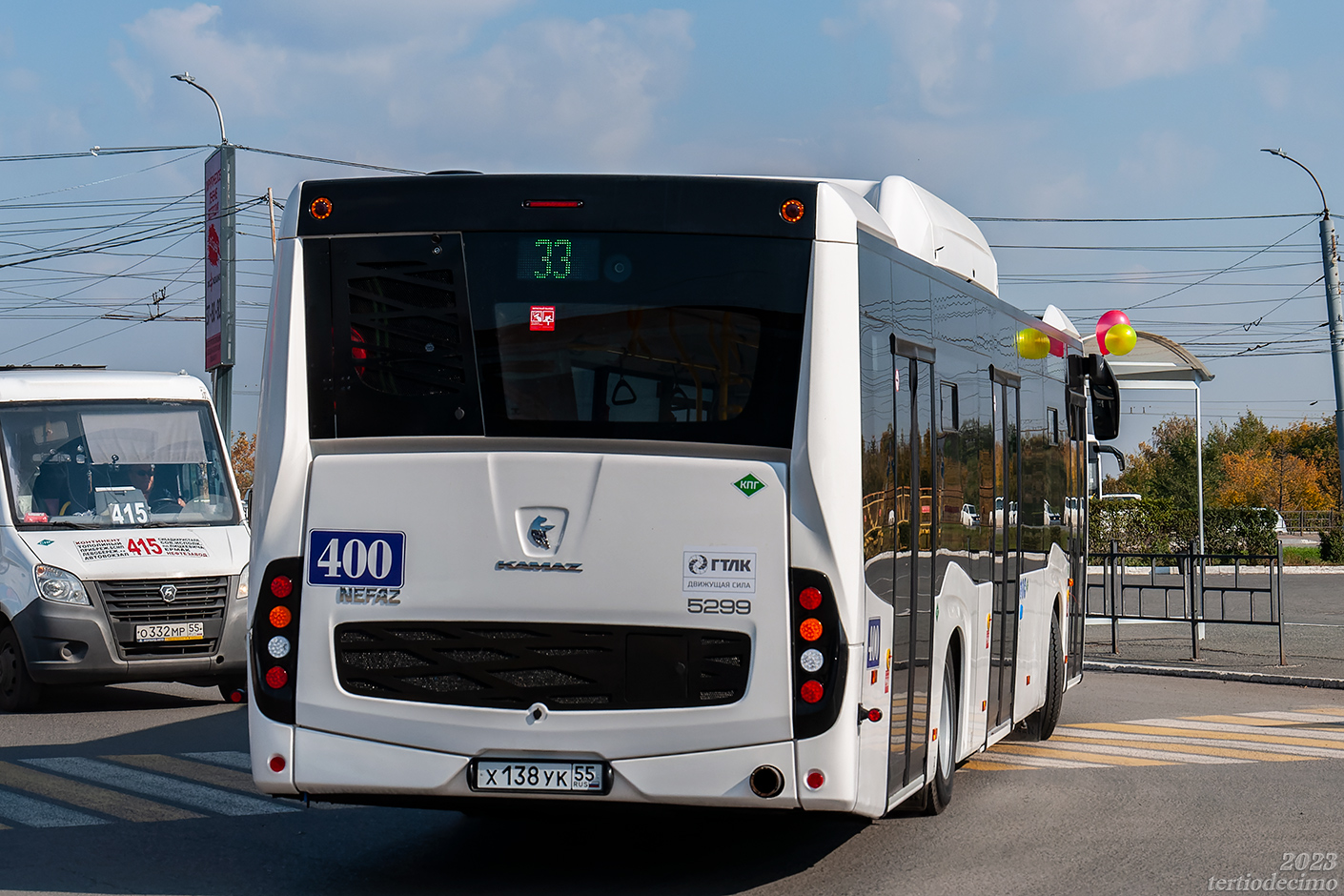 Omsk region, NefAZ-5299-40-57 (CNG) № 400; Omsk region — 26.09.2023 — NefAZ-5299-40-57 buses presentation