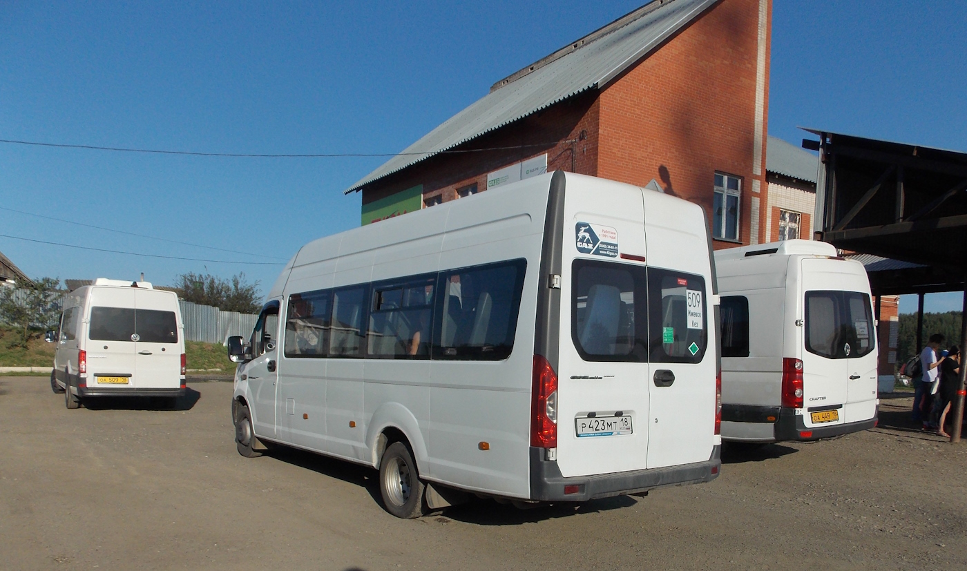 Удмуртия, Луидор-223902 (Volkswagen Crafter) № ОА 509 18; Удмуртия, ГАЗ-A65R52 Next № Р 423 МТ 18