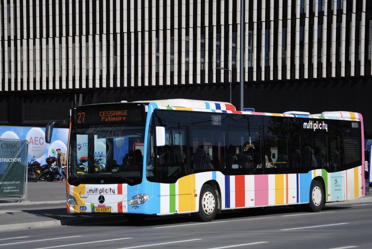 Люксембург, Mercedes-Benz Citaro C2 hybrid № 671