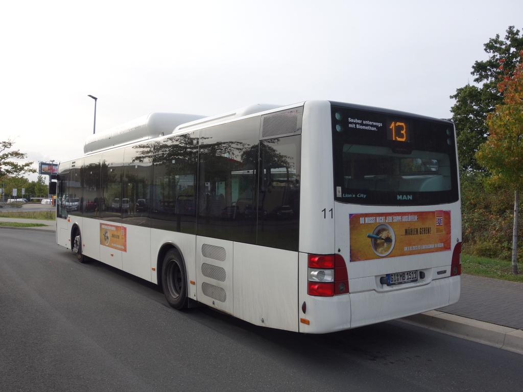 Гессен, MAN A21 Lion's City NL313 CNG № 11