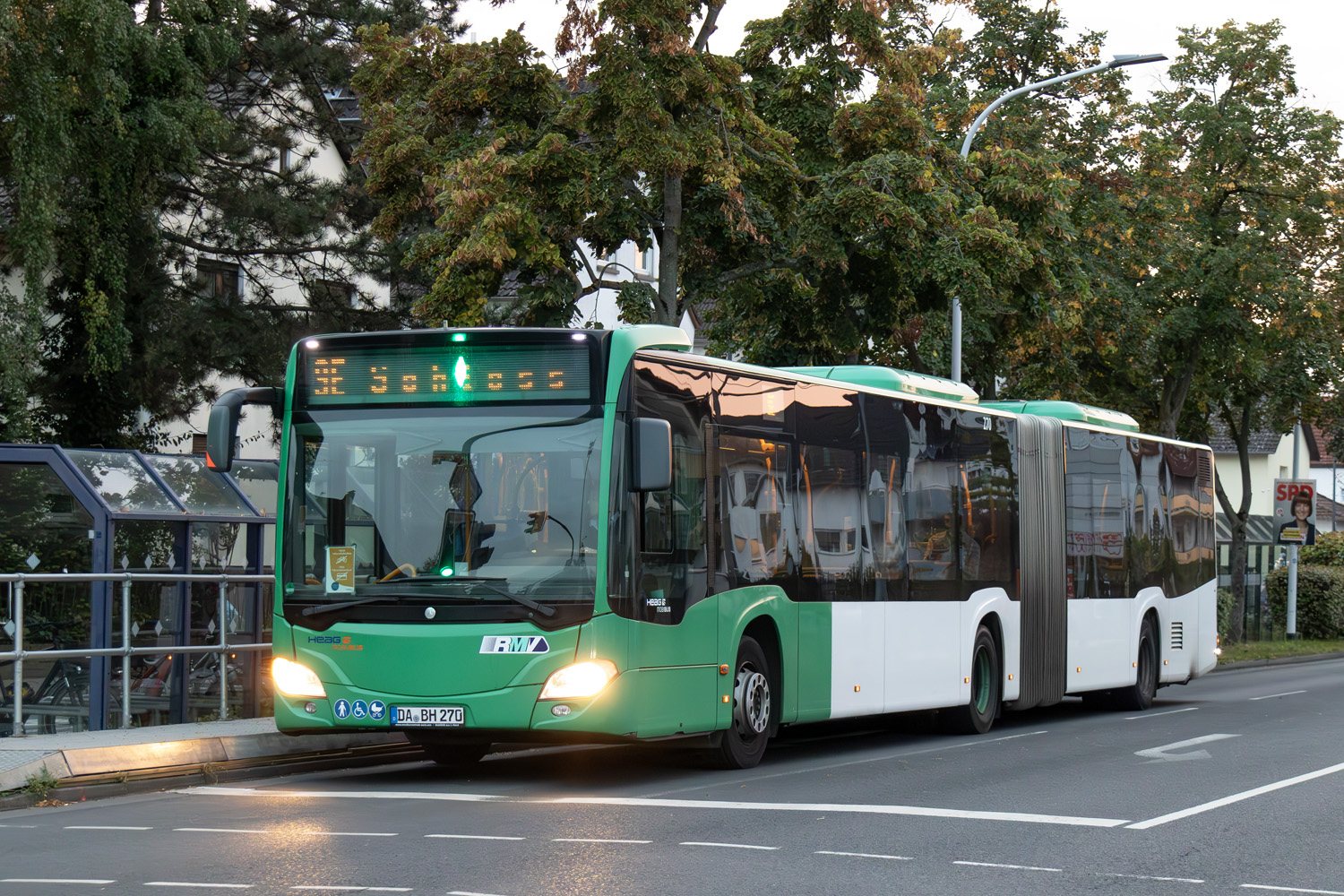 Гессен, Mercedes-Benz Citaro C2 G № 270; Гессен — SEV · Straßenbahn Darmstadt · Schloss <> Griesheim · 04.09.2023 — 20.10.2023