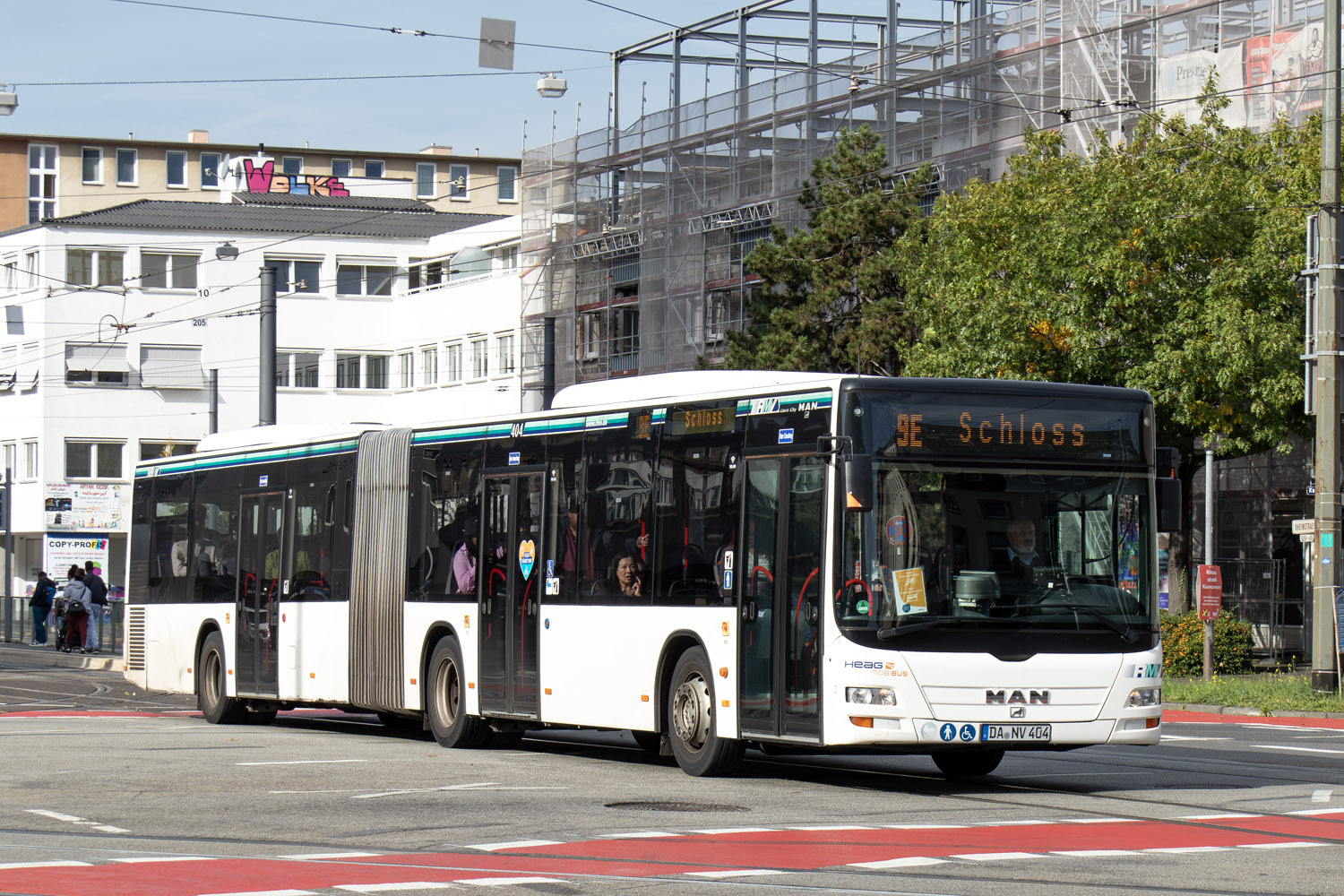 Гессен, MAN A23 Lion's City G NG323 № 404; Гессен — SEV · Straßenbahn Darmstadt · Schloss <> Griesheim · 04.09.2023 — 20.10.2023