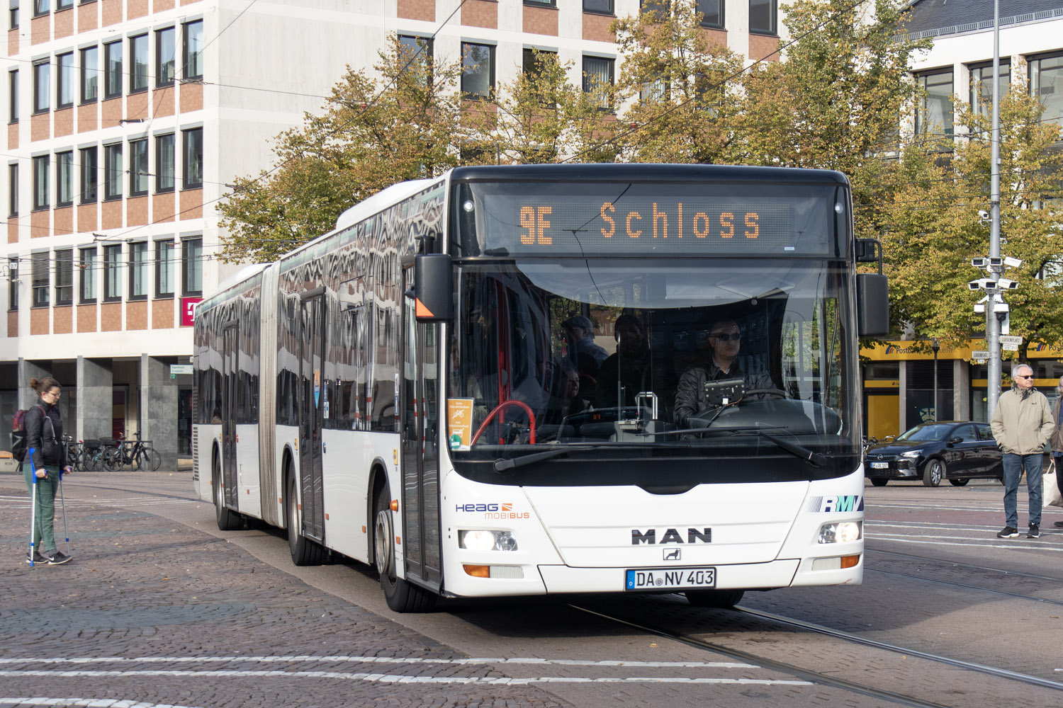 Hesse, MAN A23 Lion's City G NG323 Nr. 403; Hesse — SEV · Straßenbahn Darmstadt · Schloss <> Griesheim · 04.09.2023 — 20.10.2023