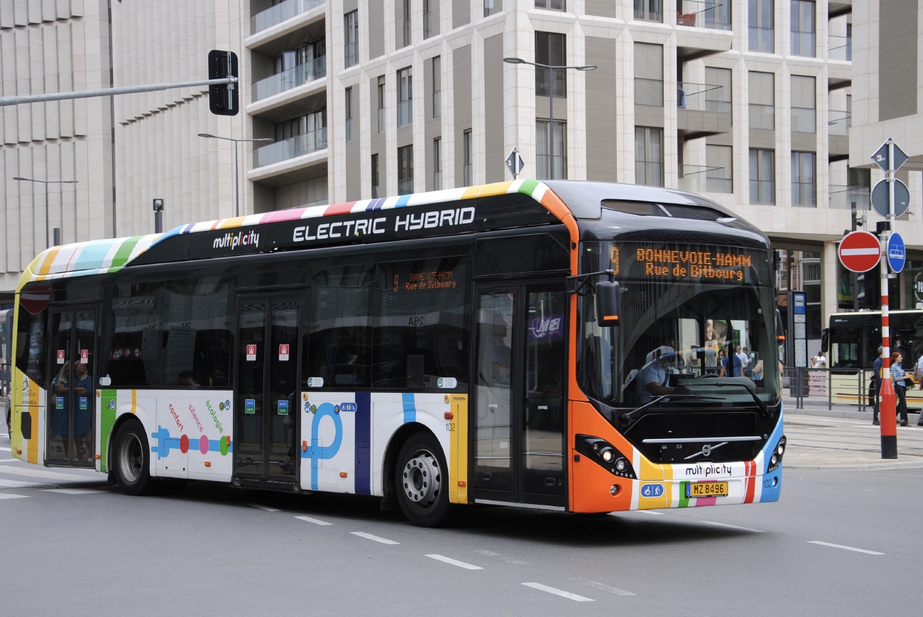 Люксембург, Volvo 7900 Electric Hybrid № 102