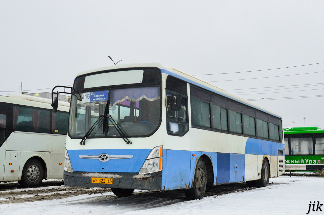 Челябинская область, Hyundai New Super AeroCity 1F/L № АУ 322 74 Челябинская область, Hyundai New Super AeroCity 1F/L № АУ 322 74