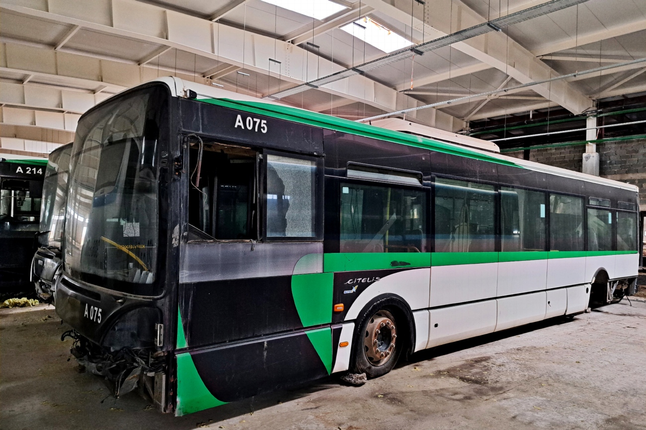 Astana, Irisbus Citelis 12M č. A214; Astana, Irisbus Citelis 12M č. A075; Astana — Bus depot