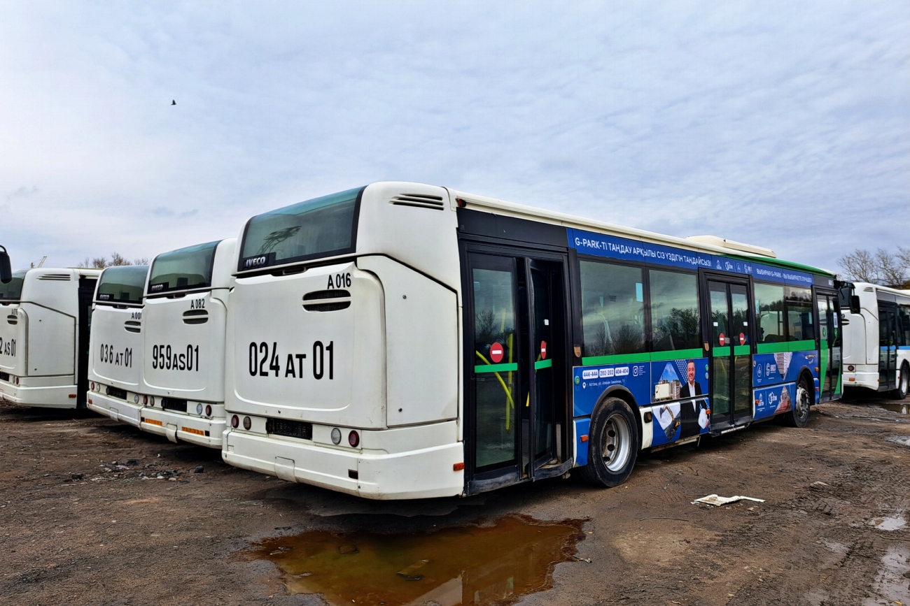 Астана, Irisbus Citelis 12M № A076; Астана, Irisbus Citelis 12M № A008; Астана, Irisbus Citelis 12M № A016; Астана — Автопарки