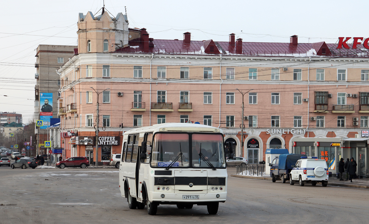 Омская область, ПАЗ-32053 № У 291 ТЕ 55