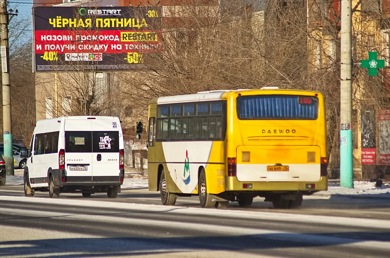 Забайкальский край, IRITO Boxer L4H2 (Z8P) № Н 433 РА 75; Забайкальский край, Daewoo BS106 Royal City № АЕ 649 75