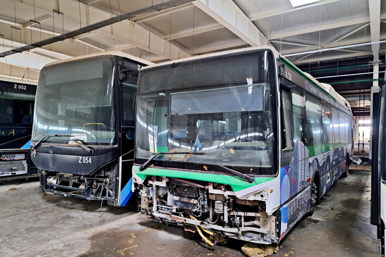 Астана, IVECO Crossway LINE 13M (СарыаркаАвтоПром) № Z052; Астана, IVECO Urbanway 12M Hybrid (СарыаркаАвтоПром) № A301; Астана — Автопарки