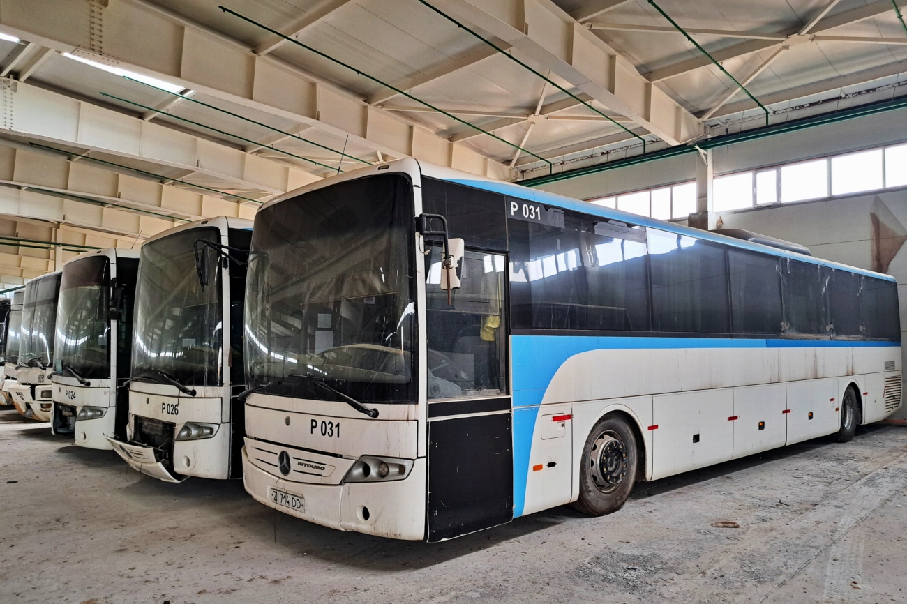 Astana, MAN A74 Lion's Classic SL283 # 8051; Astana, Mercedes-Benz Intouro II # P026; Astana, Mercedes-Benz Intouro II # P031; Astana — Bus depot