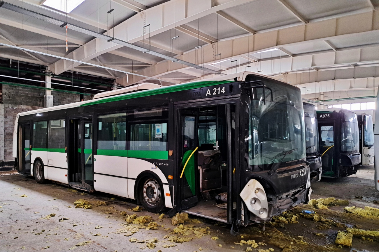 Astana, Irisbus Citelis 12M № A214; Astana, Irisbus Citelis 12M № A075; Astana — Bus depot