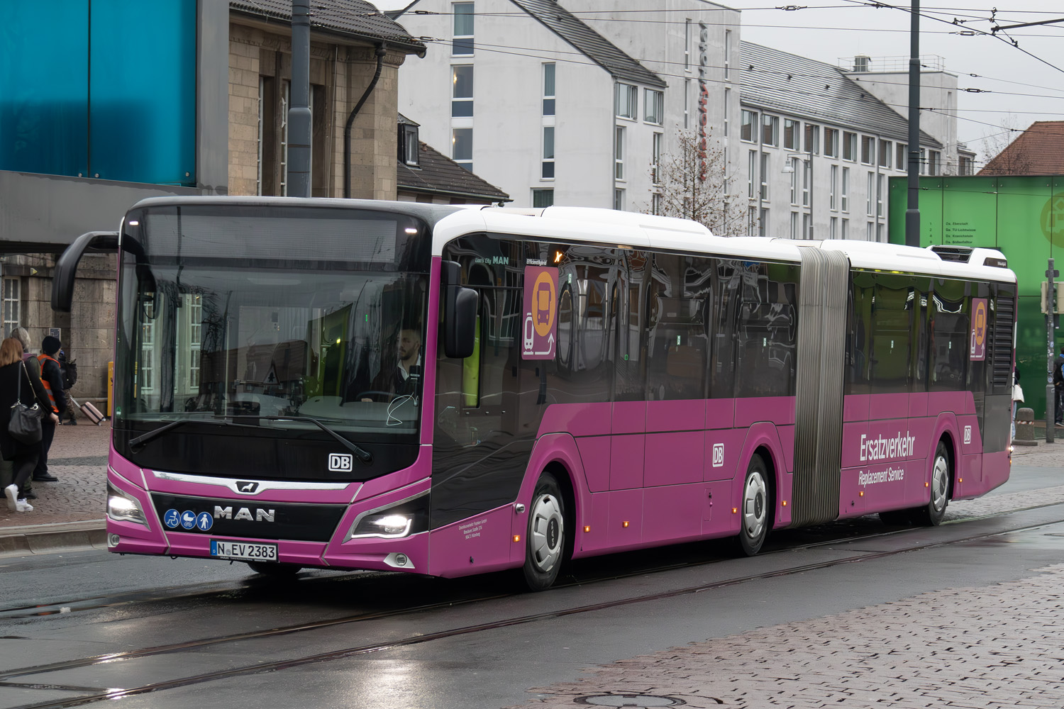 Бавария, MAN 18C Lion's City 18 NG360 EfficientHybrid № N-EV 2383; Гессен — SEV · Main-Neckar-Bahn · Mannheim <> Darmstadt · 02.02.2024 — 26.02.2024