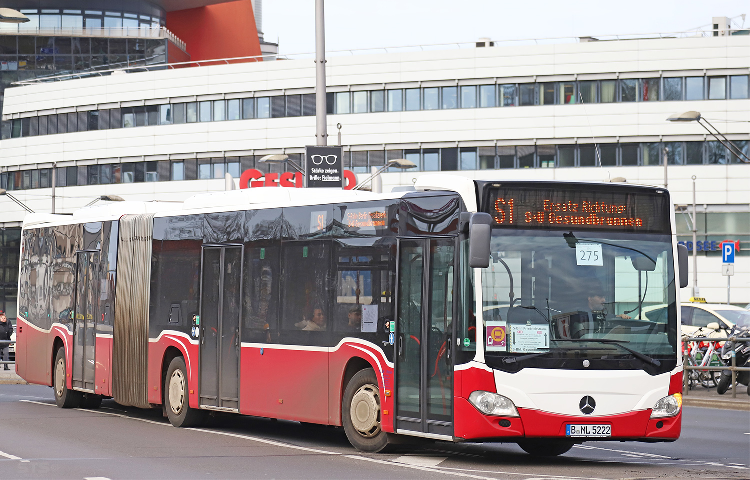 Берлин, Mercedes-Benz Citaro C2 G № B-ML 5222; Берлин — SEV · S1 · Südkreuz <> Gesundbrunnen · 05.01.2024 — 16.02.2024