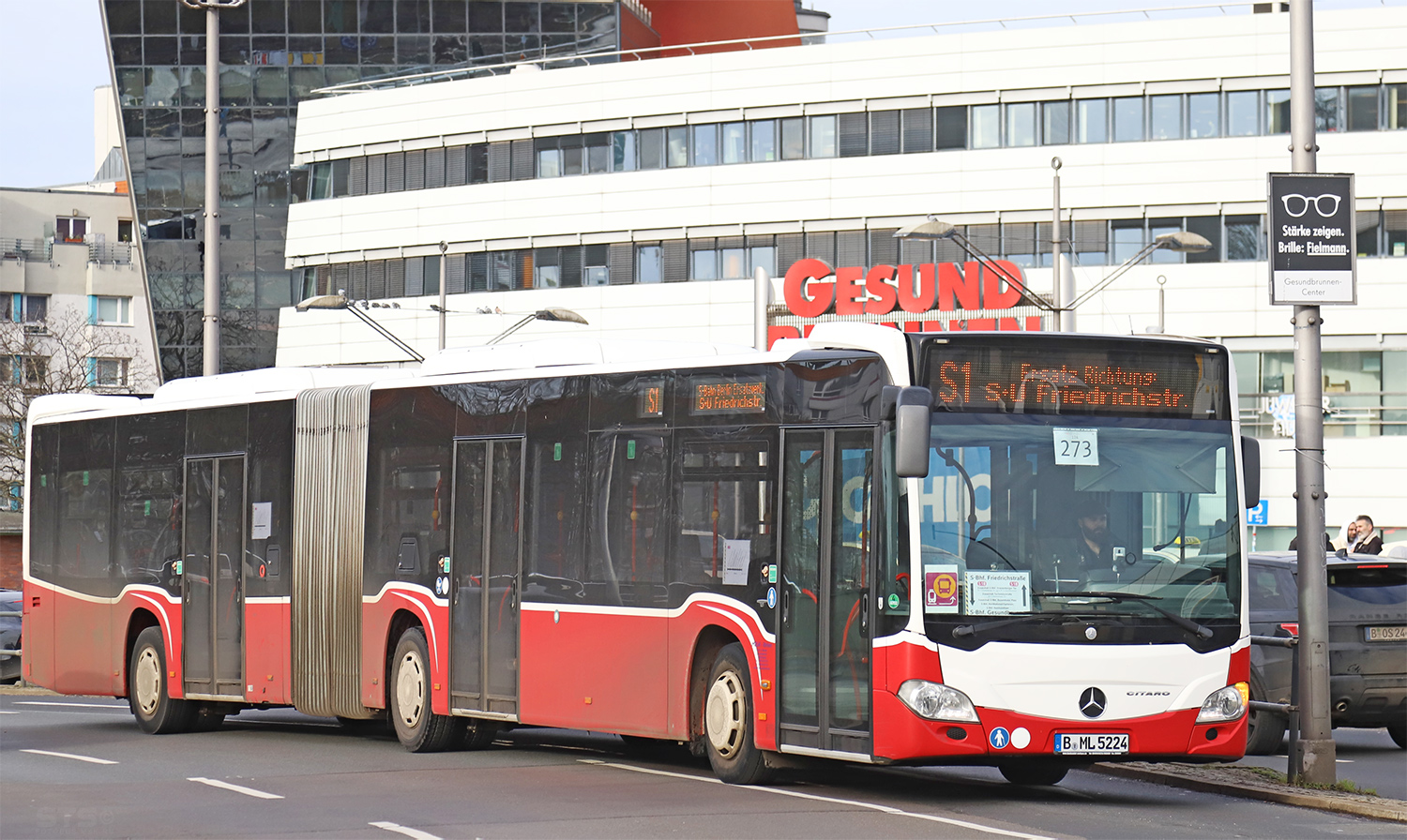 Берлин, Mercedes-Benz Citaro C2 G № B-ML 5224; Берлин — SEV · S1 · Südkreuz <> Gesundbrunnen · 05.01.2024 — 16.02.2024