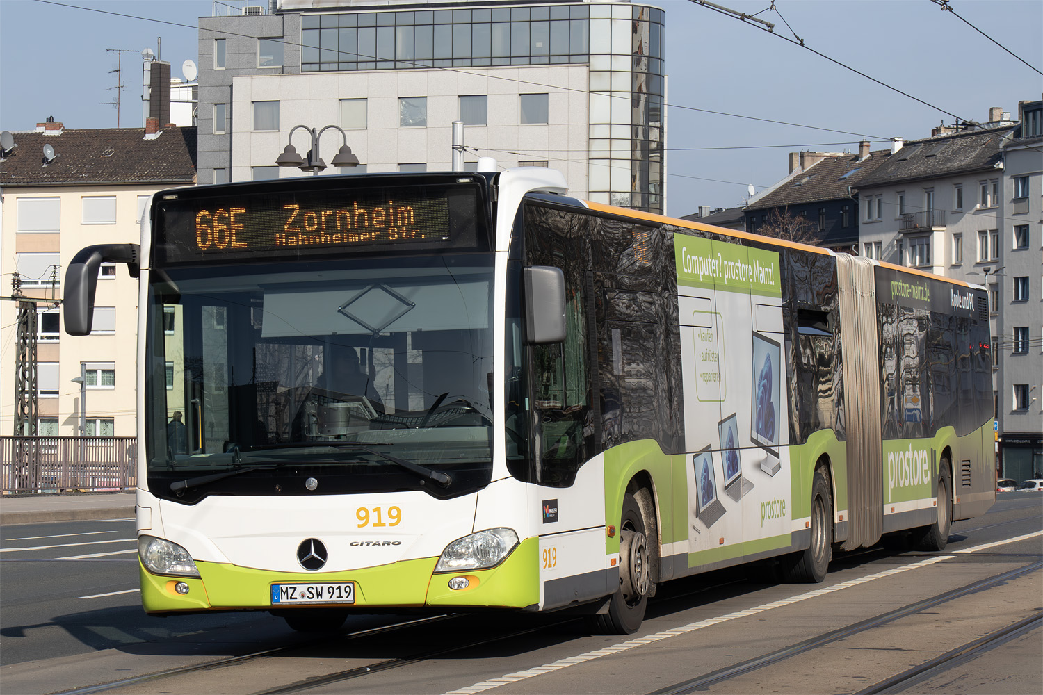 Рейнланд-Пфальц, Mercedes-Benz Citaro C2 G № 919; Рейнланд-Пфальц — Streiks im ÖPNV · Mainzer Mobilität, ESWE Verkehr & KRN · 29.02.2024 — 02.03.2024