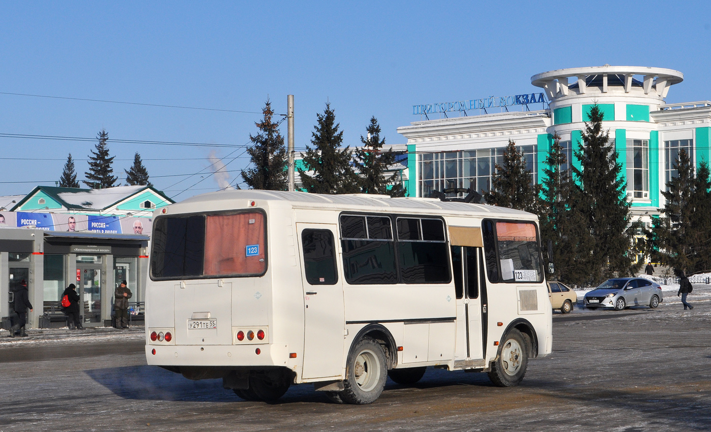 Омская область, ПАЗ-32053 № У 291 ТЕ 55